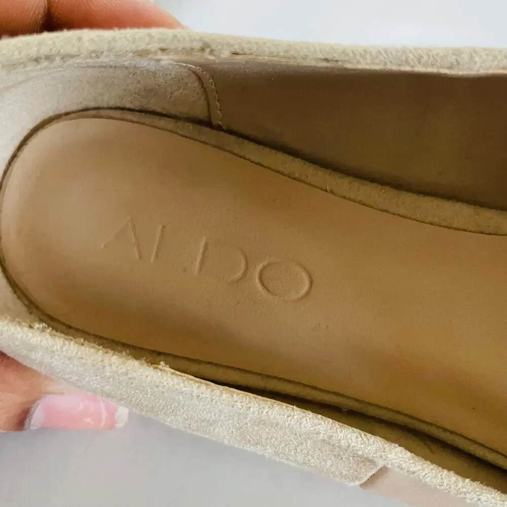 Aldo Cream Round Toe Flat Loafers Shoe 6